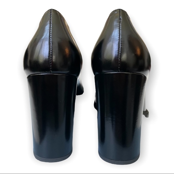 Prada Black Heels Platform Leather Chunky Heels - Picture 8 of 10